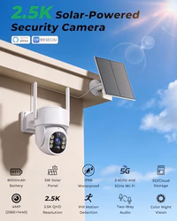 Solar Security Cameras Wireless Outdoor, 5G&2.4GHz Cameras for Home Security, 2K Solar Outdoor Camera, Color Night Vision, AI Human Detection, 2-Way Talk, Siren Alarms (2-Pack) thumbnail 2