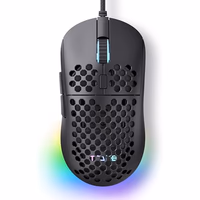 TMKB Falcon M1SE Ultralight Honeycomb Gaming Mouse, High-Precision 12800DPI Optical Sensor, 6 Programmable Buttons, Customizable RGB, Drag-Free Paracord, Ergonomic Wired Gaming Mouse - Matte Black thumbnail 1