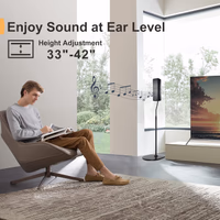 Adjustable Stand for Bose Speaker Stands, for OmniJewel Lifestyle 650, Surround Speaker 700, Floor Speakers Stands for Bose Floor Stand, with OmniJewel Bracket, Black (Pack of 2) thumbnail 4