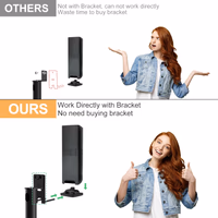 Adjustable Stand for Bose Speaker Stands, for OmniJewel Lifestyle 650, Surround Speaker 700, Floor Speakers Stands for Bose Floor Stand, with OmniJewel Bracket, Black (Pack of 2) thumbnail 5