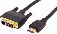 Amazon Basics HDMI to DVI Adapter Cable, Bi-Directional 1080P, Gold-Plated Connectors, 3 ft/0.9 m, Black thumbnail 1