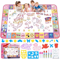Toddlers Toys Water Doodle Mat: 48 X 32 Inch Large Mess Free Coloring & Drawing Mat - Instant Drying - Kids Educational Toys for Girls Age 3-5 Home Activities - Birthday/Christmas Gifts for Girls Boys thumbnail 1
