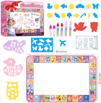 Toddlers Toys Water Doodle Mat: 48 X 32 Inch Large Mess Free Coloring & Drawing Mat - Instant Drying - Kids Educational Toys for Girls Age 3-5 Home Activities - Birthday/Christmas Gifts for Girls Boys thumbnail 2