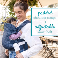 Infantino Flip 4-in-1 Convertible Baby Carrier, Adjustable, Ergonomic Hands Free Babywearing, Registry Essential, Carrier for Newborn to Toddler, Floral Navy thumbnail 5