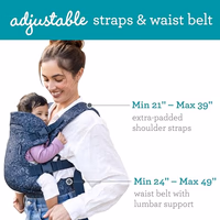 Infantino Flip 4-in-1 Convertible Baby Carrier, Adjustable, Ergonomic Hands Free Babywearing, Registry Essential, Carrier for Newborn to Toddler, Floral Navy thumbnail 4