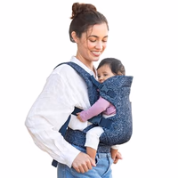 Infantino Flip 4-in-1 Convertible Baby Carrier, Adjustable, Ergonomic Hands Free Babywearing, Registry Essential, Carrier for Newborn to Toddler, Floral Navy thumbnail 1