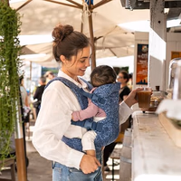 Infantino Flip 4-in-1 Convertible Baby Carrier, Adjustable, Ergonomic Hands Free Babywearing, Registry Essential, Carrier for Newborn to Toddler, Floral Navy thumbnail 2