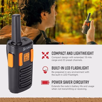 Cobra RX180 Walkie Talkies (2-Pack) – Lightweight, Easy-to-Use Compact Two Way Radios Long Range, 22 Preset Channels, NOAA Weather Alerts, VOX Feature, LED Flashlight (Orange/Black) thumbnail 3