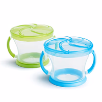Munchkin Snack Catcher Toddler Snack Cups, No Spill, 2 Pack, Blue/Green thumbnail 1