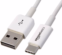 Amazon Basics USB-C to USB-A 2.0 Fast Charger Cable, 480Mbps Speed, USB-IF Certified, for Apple iPhone 16/15, iPad, Samsung Galaxy, Tablets, Laptops, 6ft, White thumbnail 1