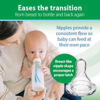 Dr. Brown's Anti-Colic Options+ Narrow Glass Baby Bottle with Level 1 Slow Flow Nipple, BPA-Free, 8 oz/250 mL, 0m+, 4-Pack (Packaging May Vary) thumbnail 4