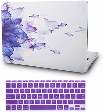 KECC Compatible with MacBook Pro 13 inch Case 2020-2025, 2016-2019 Release M2 M1 A2338 A2289 A2251 A2159 A1989 A1706 A1708 Plastic Hard Shell + Keyboard Cover, Purple Flower