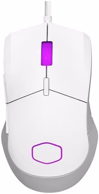 Cooler Master MM310 Wire Gaming Mouse White, Adjustable 12,000 DPI, Palm|Claw Grip, PixArt Optical Sensor, Ultraweave Cable, PTFE Feet, RGB Lighting (MM-310-WWOL1) thumbnail 1