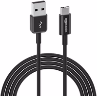 Amazon Basics USB-C to USB-A 2.0 Fast Charger Cable, 480Mbps Speed, USB-IF Certified, for Apple iPhone 16/15, iPad, Samsung Galaxy, Tablets, Laptops, 6 ft, Black thumbnail 1