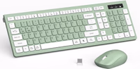 Wireless Keyboard and Mouse Combo, Full-Sized Wireless Keyboard and Adjustable DPI Mouse, 2.4GHz USB Receiver, Silent Keyboard and Mouse for PC, Windows, MAC, Desktop, Laptop (Avocado Green) thumbnail 1