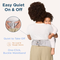 Ergobaby Lift Ergonomic Baby Hip Seat Carrier with Storage, Comfortable Wide Waistbelt and Lumbar Support (17lbs - 45lbs) - Anti-slip Toddler Carrier - Pearl Grey thumbnail 5