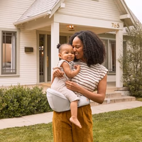 Ergobaby Lift Ergonomic Baby Hip Seat Carrier with Storage, Comfortable Wide Waistbelt and Lumbar Support (17lbs - 45lbs) - Anti-slip Toddler Carrier - Pearl Grey thumbnail 2