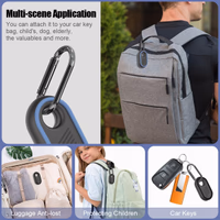 2 Pack Compatible for Samsung Galaxy SmartTag2 Case, Rugged Full Protective Anti-Slip Soft Silicone Case for Galaxy Smart Tag 2 with Key Ring, for Keys, Wallet, Luggage, Pets (Black & Blue) thumbnail 5