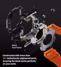 ULTIMAL Rugged Case with Band for Apple Watch 49mm,Compatible with Apple Watch Ultra 3/2/1, Military Grade Shockproof Bumper Cover for iWatch Tactical Band Men (49mm,Orange) thumbnail 5