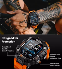 ULTIMAL Rugged Case with Band for Apple Watch 49mm,Compatible with Apple Watch Ultra 3/2/1, Military Grade Shockproof Bumper Cover for iWatch Tactical Band Men (49mm,Orange) thumbnail 3