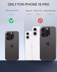 Lanhiem for iPhone 16 Pro Metal Case with Camera Cover & Stand [Compatible with MagSafe] [Built-in Kickstand] [Military-Grade Protection] Heavy Duty Rugged Magnetic Phone Case, Silver thumbnail 2