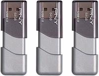 PNY 64GB Turbo Attaché 3 USB 3.0 Flash Drive,Grey (Pack of 3) thumbnail 1