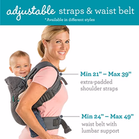 Infantino Flip 4-in-1 Convertible Baby Carrier, Adjustable, Ergonomic Babywearing, Registry Essential, Baby Carrier for Newborn to Toddler, Gray thumbnail 3