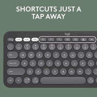 Logitech Pebble Keys 2 K380s, Multi-Device Bluetooth Wireless Keyboard with Customizable Shortcuts, Slim and Portable, Easy-Switch for Windows, macOS, iPadOS, Android, Chrome OS - Tonal Graphite thumbnail 4