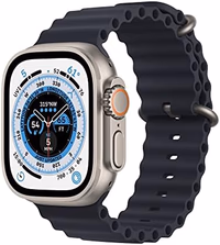 Apple Watch Ultra [GPS + Cellular 49mm] Titanium Case with Midnight Ocean Band, One Size (Amazon Renewed Premium) thumbnail 1