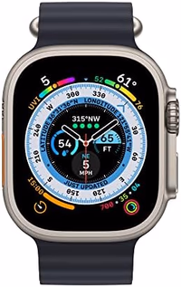 Apple Watch Ultra [GPS + Cellular 49mm] Titanium Case with Midnight Ocean Band, One Size (Amazon Renewed Premium) thumbnail 3