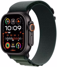 Apple Watch Ultra 2 [GPS + Cellular 49mm] Smartwatch, Sport Watch with Black Titanium Case with Dark Green Alpine Loop - M. Fitness Tracker, Precision GPS, Action Button, Carbon Neutral thumbnail 1