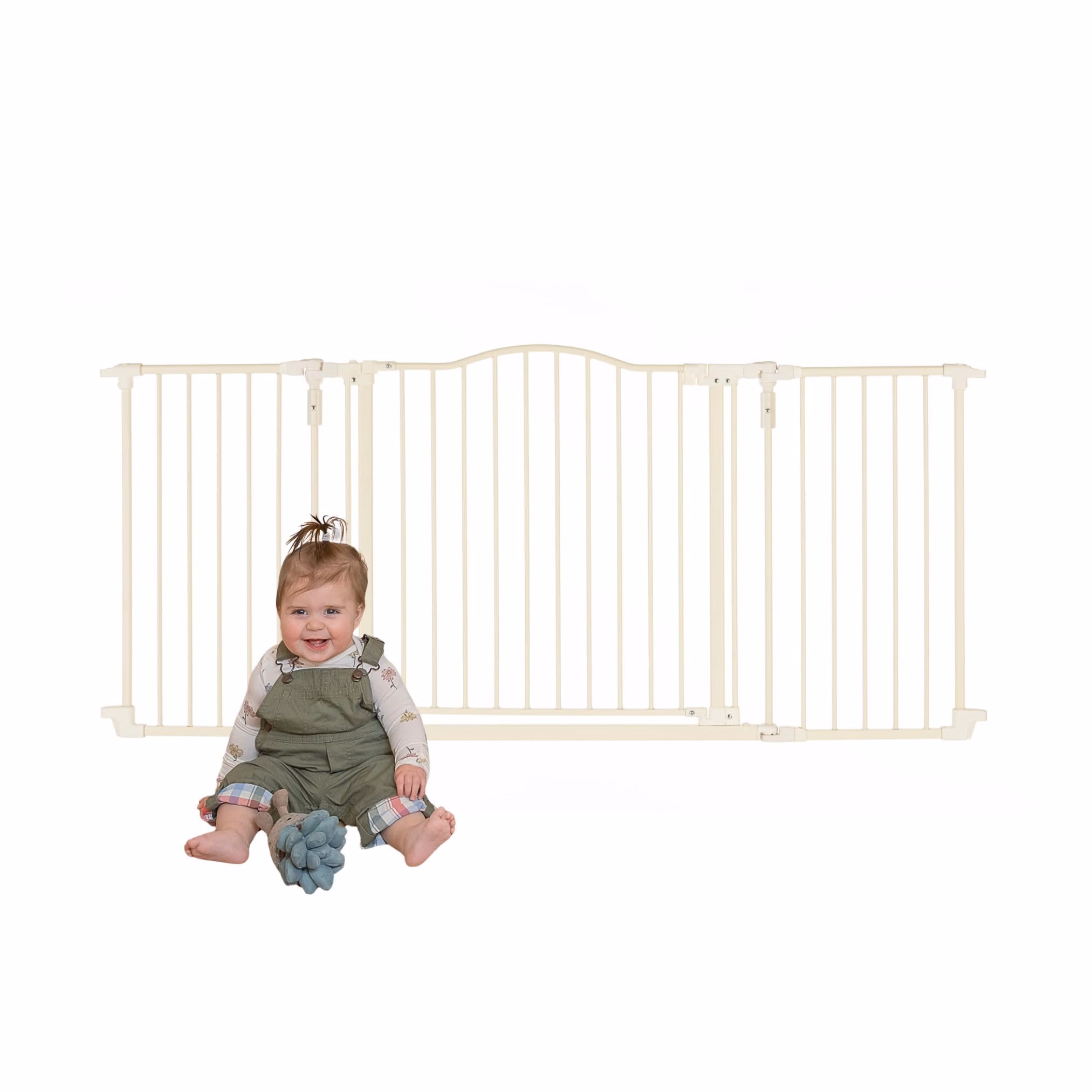 Toddleroo by North States - Deluxe Décor Safety Gate: Hardware Mounted Extra Wide Metal Baby Gate - Adjustable Child Gate - 38.3 to 72 Inches Wide - 30 Inches Tall - Warm White thumbnail 1