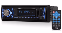 Pyle Marine Bluetooth Stereo Radio - 12v Single DIN Style Boat In dash Radio Receiver System with Built-in Mic, Digital LCD, RCA, MP3, USB, SD, AM FM Radio - Remote Control - PLMRB29B (Black) thumbnail 1