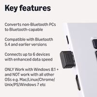 Amazon Basics Bluetooth 5.4 USB Adapter Dongle for PC, USB Receiver for Bluetooth Mouse, Keyboard, Laptop, Windows 11/10/8.1 Compatible thumbnail 2