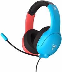 Turtle Beach Airlite Fit Wired Gaming Headset: Officially Licensed for Nintendo Switch, Nintendo Switch 2/Lite/OLED Model - Flip-to-Mute Mic, Over-Ear Comfort Cushions, 40mm Speakers - Neon Blue & Red thumbnail 1