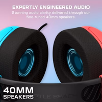 Turtle Beach Airlite Fit Wired Gaming Headset: Officially Licensed for Nintendo Switch, Nintendo Switch 2/Lite/OLED Model - Flip-to-Mute Mic, Over-Ear Comfort Cushions, 40mm Speakers - Neon Blue & Red thumbnail 3