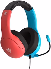 Turtle Beach Airlite Fit Wired Gaming Headset: Officially Licensed for Nintendo Switch, Nintendo Switch 2/Lite/OLED Model - Flip-to-Mute Mic, Over-Ear Comfort Cushions, 40mm Speakers - Neon Blue & Red thumbnail 5
