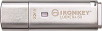 Kingston Ironkey Locker+ 50 32GB Encrypted USB Flash Drive | USB 3.2 Gen 1 | XTS-AES Protection | Multi-Password Security Options | Automatic Cloud Backup | Metal Casing | IKLP50/32GB,Silver thumbnail 1