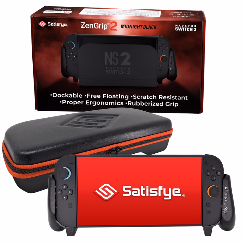 Satisfye – ZenGrip 2 Slim Bundle, Accessories Compatible with Nintendo Switch 2 - The Bundle includes: ZenGrip 2, Slim Case (Fits Switch 2 only)
