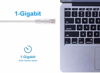 Monoprice Cat6 Ethernet Patch Cable - Snagless, Stranded, 550MHz, UTP, CMR Rated, 28AWG, 25 Feet, White - SlimRun Series thumbnail 5