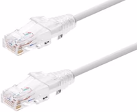 Monoprice Cat6 Ethernet Patch Cable - Snagless, Stranded, 550MHz, UTP, CMR Rated, 28AWG, 25 Feet, White - SlimRun Series thumbnail 1