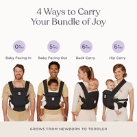 Ergobaby Omni Deluxe Baby Carrier Newborn Onyx Black Cotton thumbnail 5