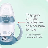 NUK Learner Cup, 10 Ounce, Tritan Gray Star – BPA Free, Spill Proof Sippy Cup thumbnail 4