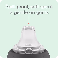 NUK Learner Cup, 10 Ounce, Tritan Gray Star – BPA Free, Spill Proof Sippy Cup thumbnail 5