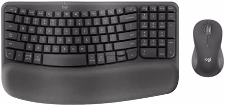 Logitech Wave Keys MK670 Combo, Wireless Ergonomic Keyboard with Signature M550 L Wireless Mouse, Comfortable Natural Typing, Bluetooth, Logi Bolt, for Multi-OS, Windows/Mac - Graphite