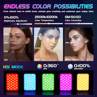 Selfie Light - BANSINE USB-Rechargeable RGB LED Phone Light - Portable Photo Light with 97+ CRI, 2500K-6500K Color Temperature for Video, Makeup, Live Streaming, and Photography thumbnail 5