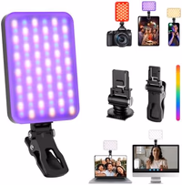 Selfie Light - BANSINE USB-Rechargeable RGB LED Phone Light - Portable Photo Light with 97+ CRI, 2500K-6500K Color Temperature for Video, Makeup, Live Streaming, and Photography thumbnail 1