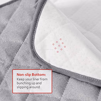 Diaper Changing Pad Liner Non-Slip, Waterproof Terry Mat, Quilted Absorbent Bassinet Liners Washable, 3 Pack 13"x 26" Reusable Portable Changing Table Pad Rectangle Grey thumbnail 4