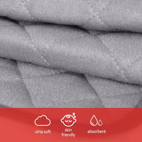 Diaper Changing Pad Liner Non-Slip, Waterproof Terry Mat, Quilted Absorbent Bassinet Liners Washable, 3 Pack 13"x 26" Reusable Portable Changing Table Pad Rectangle Grey thumbnail 5