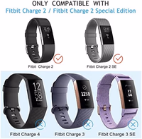 3 Pack Sport Bands Compatible with Fitbit Charge 2 Bands Women Men, Adjustable Replacement Strap Wristbands for Fitbit Charge 2 HR Small Large (Large, Black/Navy Blue/Gray) thumbnail 3